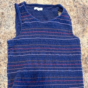 Madwell Navy and Red Striped Tank Top